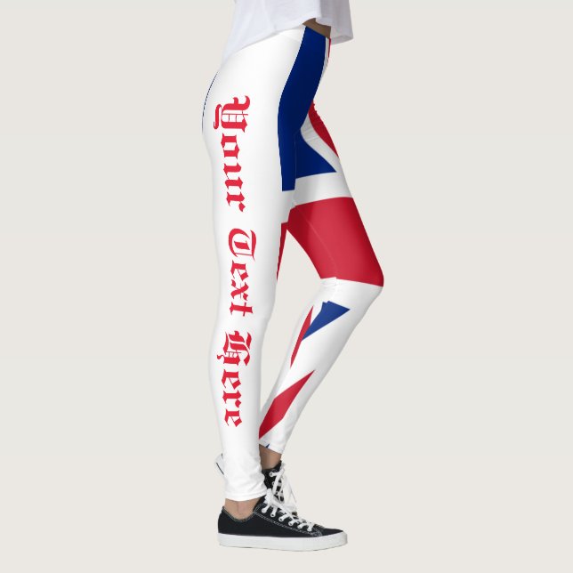 Union Jack Great Britain Your Text Leggings (Right)