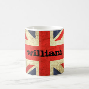 Union Jack Grunge Personalized Mug