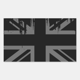 Union Jack (grunge silver UK flag) Sticker