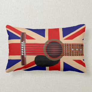 Union Jack Guitar Lumbar Pillow