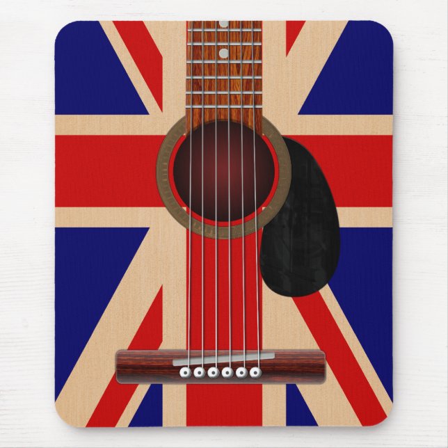 Union Jack Guitar Mouse Pad (Front)