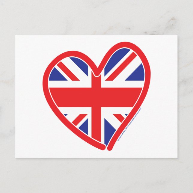 Union Jack Heart Flag Postcard (Front)