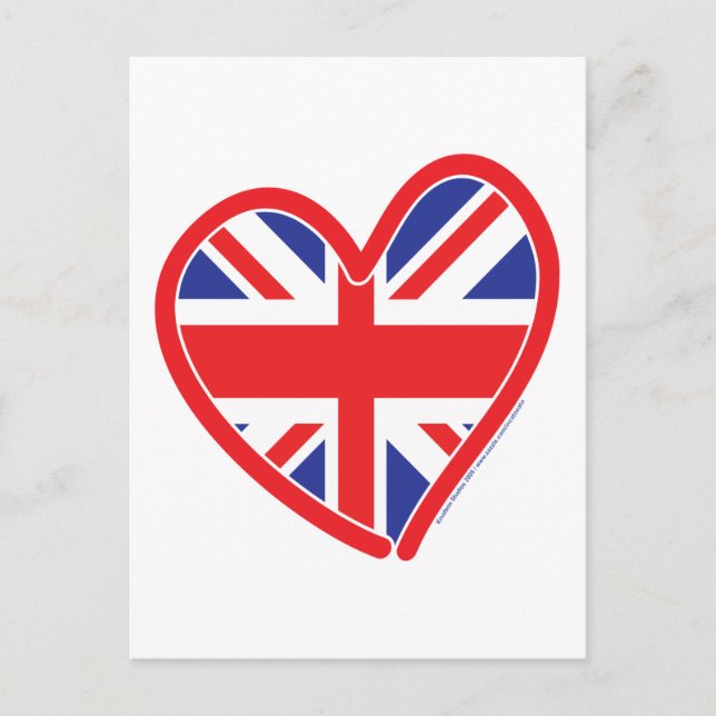 Union Jack Heart Flag Postcard (Front)