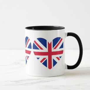 Union Jack Heart Shape Mug