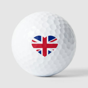 Union Jack Heartflag va gbcnt Golf Balls