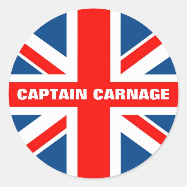 Union Jack humourous Classic Round Sticker (Front)