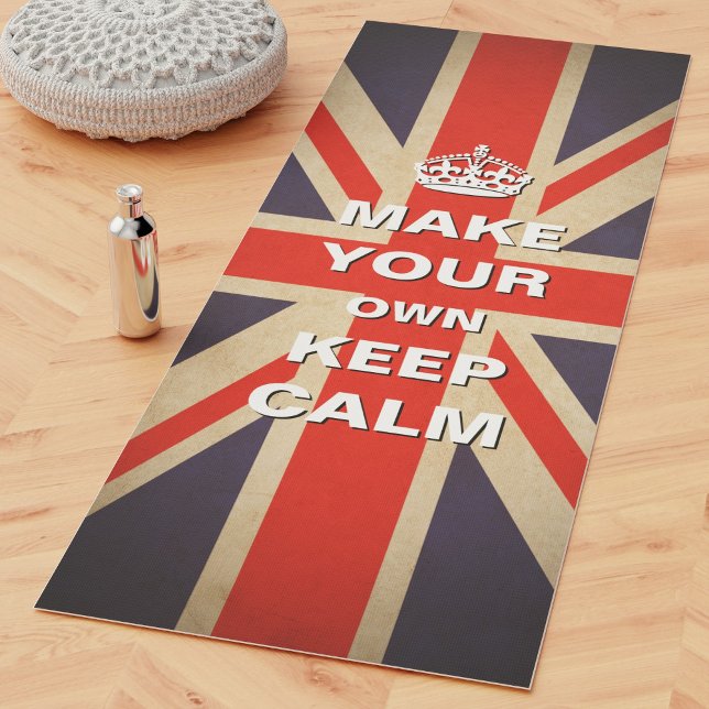 Union Jack Keep Calm Yoga Mat | Single Sided Print (Creator Uploaded)
