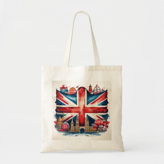 Union Jack Landmarks Tote Bag (Front)