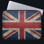 Union Jack laptop sleeve<br><div class="desc">The flag of the United Kingdom,  the Union Jack,  is represented here with a vintage grunge look. Styled in British red,  white and blue,  it has a rustic,  worn appearance.</div>