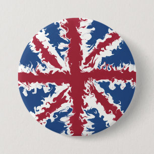 Union Jack Liquid Art  3 Inch Round Button