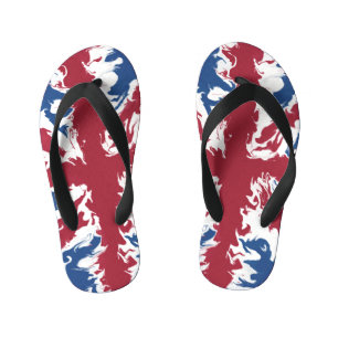Union Jack Liquid Art  Kid's Flip Flops