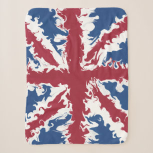 Union Jack Liquid Art Sherpa Blanket