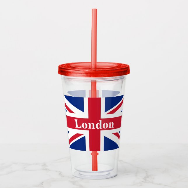 Union Jack London ~ British Flag Acrylic Tumbler (Front)