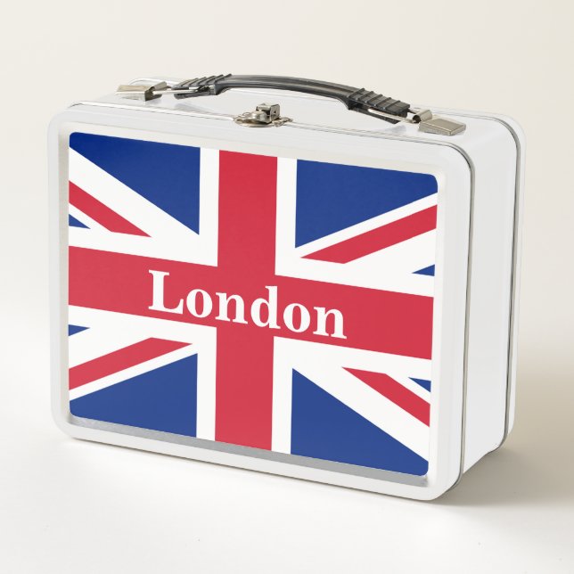 Union Jack London ~ British Flag Metal Lunch Box (Front)