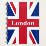 Union Jack London ~ British Flag Planner<br><div class="desc">Flag of the United Kingdom of Great Britain and Northern Ireland with London text. Leave as is,  customize text,  or make blank.</div>