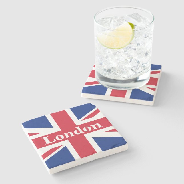 Union Jack London ~ British Flag Stone Coaster (Side)
