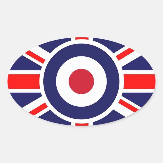 Union Jack Mods England Target Oval Sticker (Front)