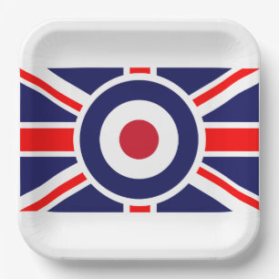 Union Jack Mods England Target Paper Plate
