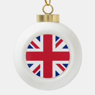 Union Jack National Flag of United Kingdom England Ceramic Ball Christmas Ornament