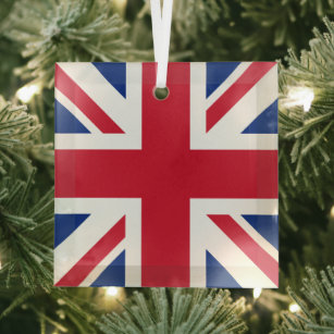 Union Jack National Flag of United Kingdom England Glass Ornament