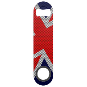 Union Jack on Carbon Fibre Style Colours Bar Key