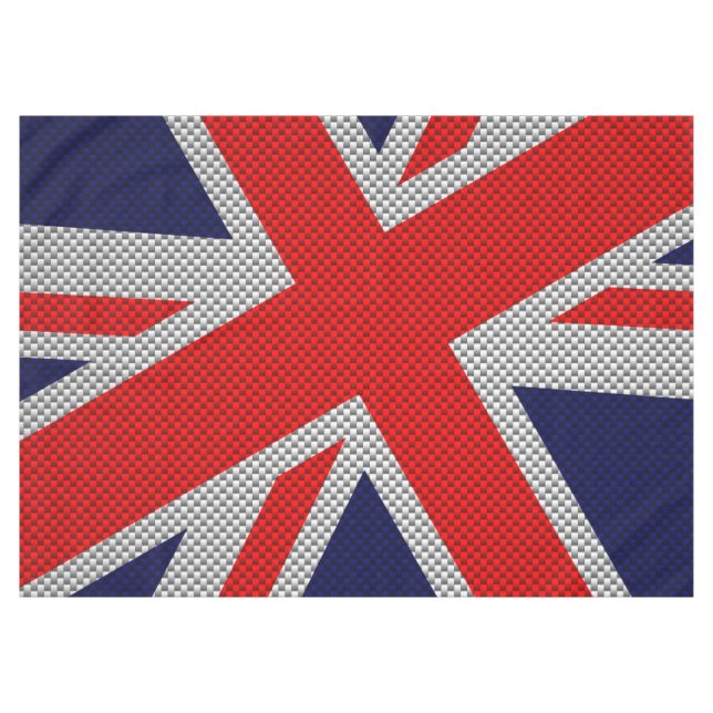 Union Jack on Carbon Fibre Style Colours Tablecloth (Front (Horizontal))