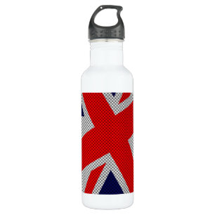 Union Jack on Carbon Fibre Style Print 710 Ml Water Bottle