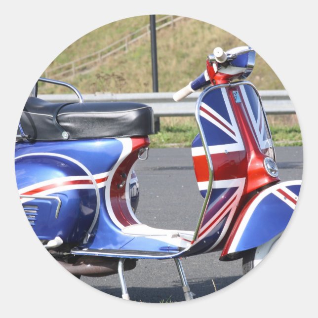 Union Jack on Scooter Stickers (Front)
