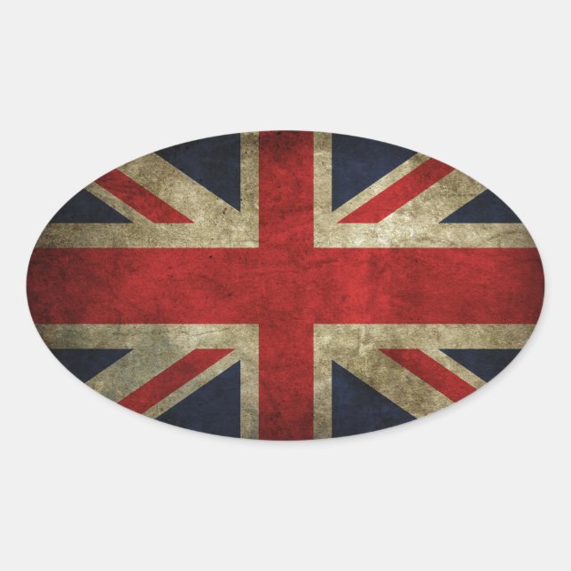 union jack oval sticker (Front)