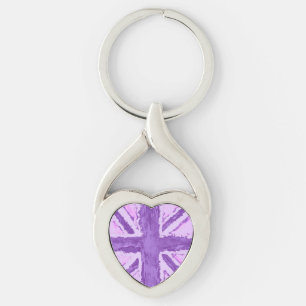 Union Jack Painted UK Art Damson Keychain