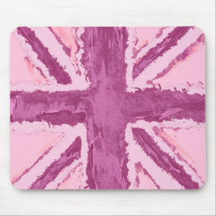 Union Jack Painted UK Art Plum Mouse Pad
