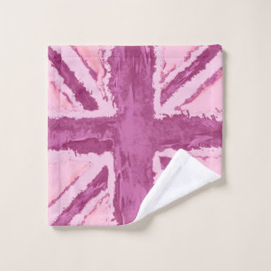 Union Jack Painted UK Art Plum Wash Cloth