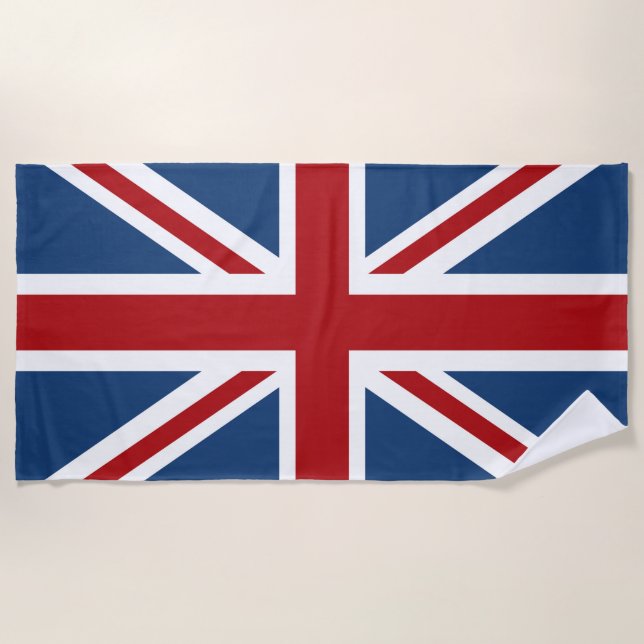 Union Jack Patriotic UK Flag Beach Towel (Front)