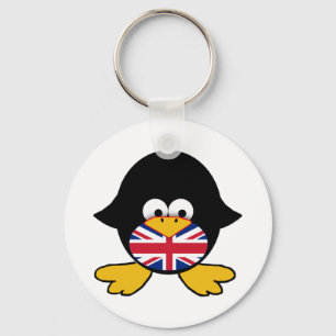 Union Jack Penguin Keychain