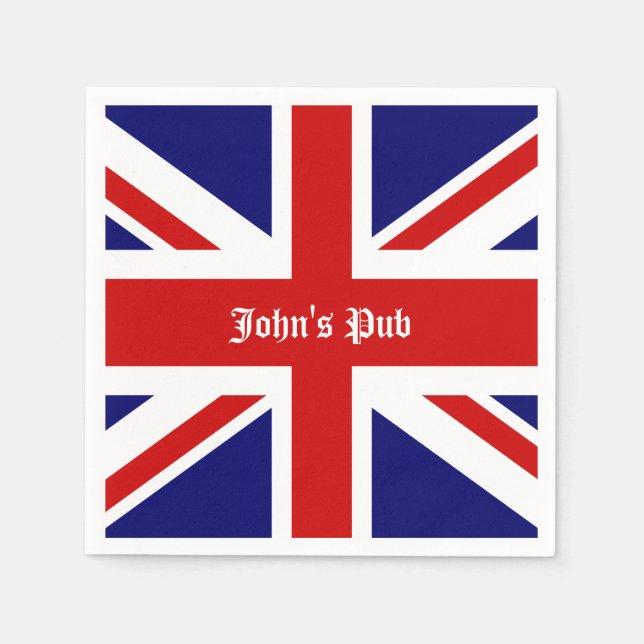 Union Jack Personalized British Pub Napkin (Front)