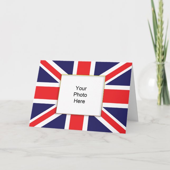 Union Jack Photo Birthday Card (Front)