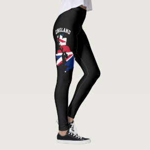 Union Jack, Red Blue & White England UK Flag Leggings