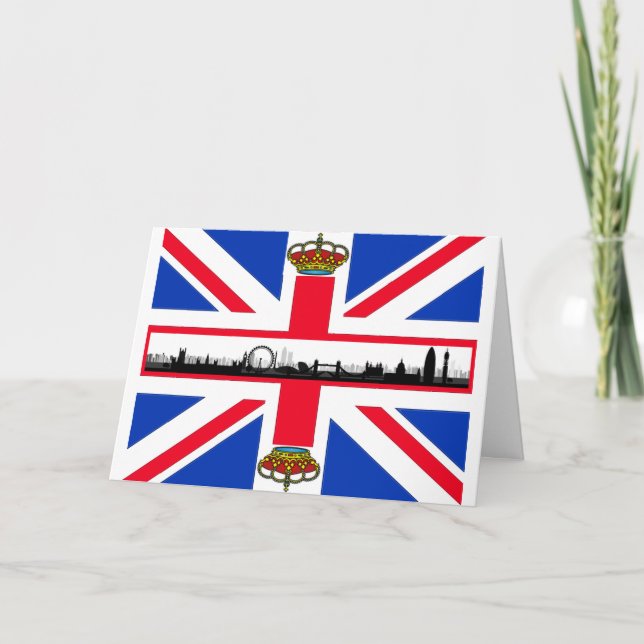 Union Jack Royal Crown London Carte d'anniversaire (Devant)