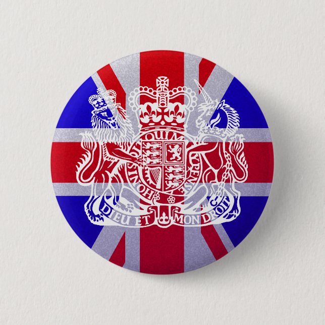 Union Jack & Seal 2 Inch Round Button (Front)