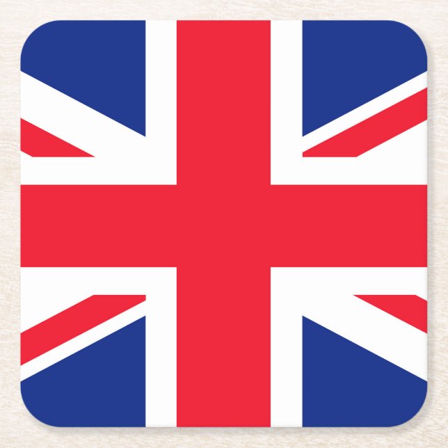 Union Jack Square Paper Coaster (Front)