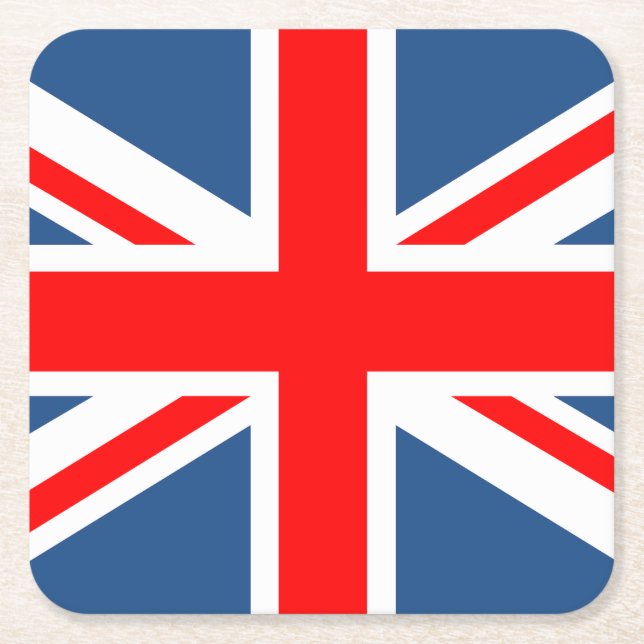 Union Jack Square Paper Coaster (Front)
