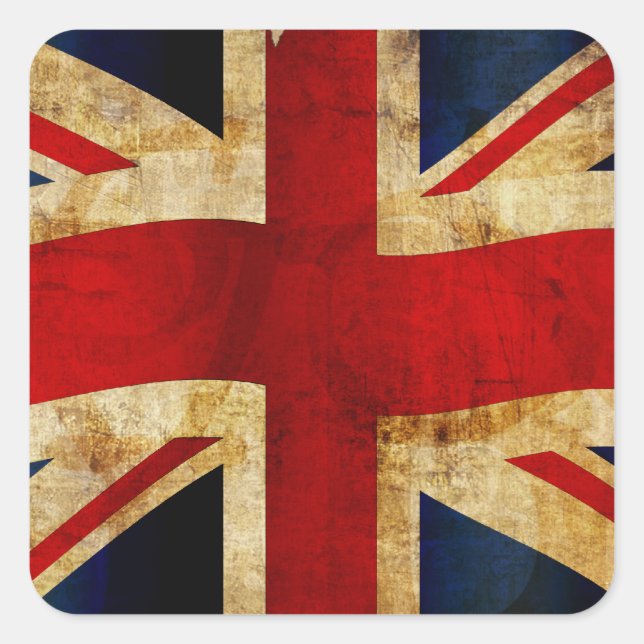 Union Jack Square Sticker (Front)