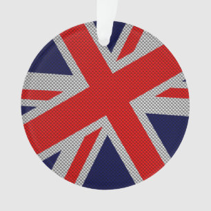 Union Jack sur les couleurs de fibre de carbone