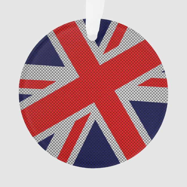 Union Jack sur les couleurs de fibre de carbone (devant)