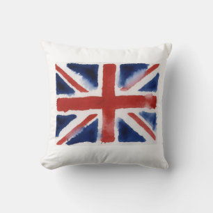Union jack t shirt throw pillow