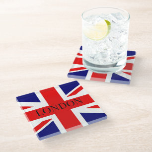 Union Jack the British Flag London Glass Coaster