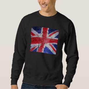 Union Jack UK British Flag distressed graphic desi Sweatshirt