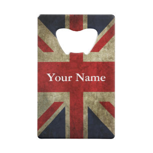 Union Jack UK British Flag of England Credit Card Bottle Opener