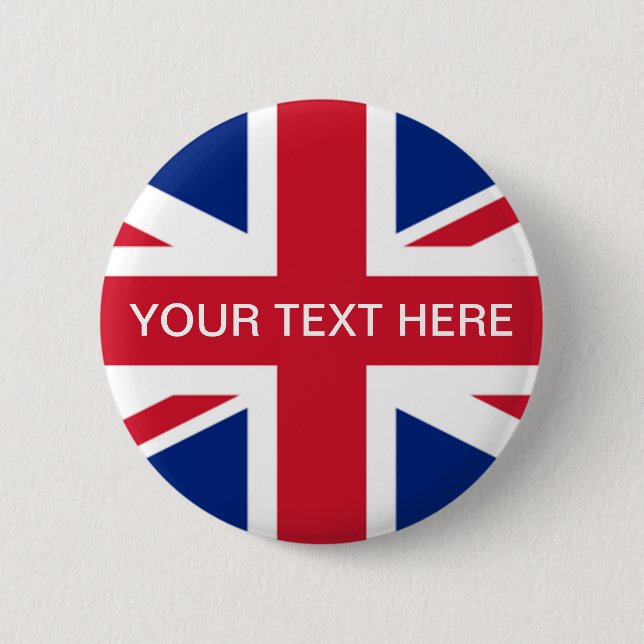 Union Jack UK Customizable Button (Front)