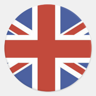 Union Jack UK Flag Circle Designs. Classic Round Sticker